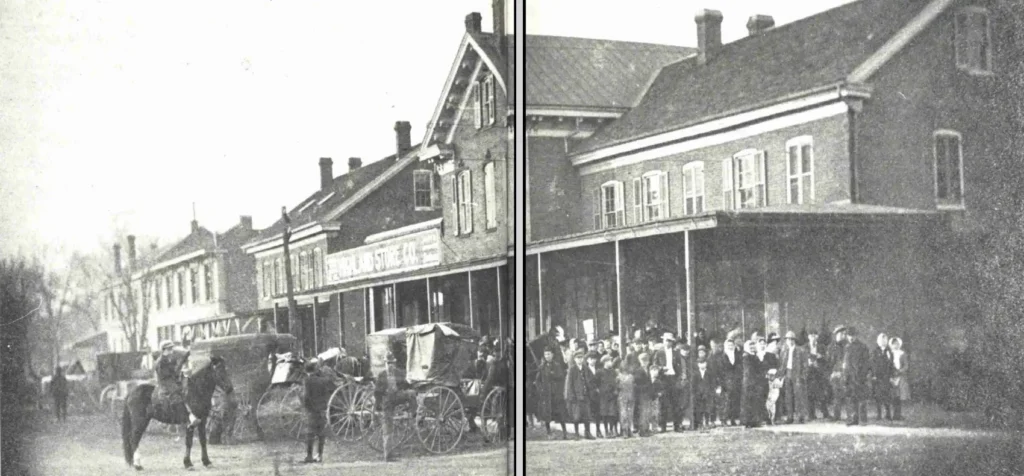 New immigrants arriving at the coach stop in Highland, IL - photo taken late 1800s